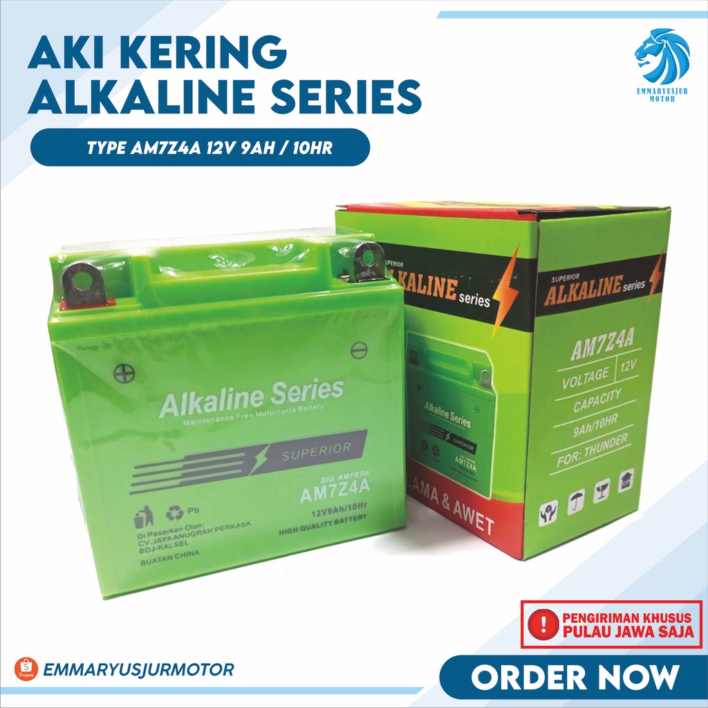 AKI MOTOR AKI KERING SUZUKI THUNDER 125 AM7Z4A 12V 9AH 10 HR AKI ACCU BATTERY ALKALINE SERIES