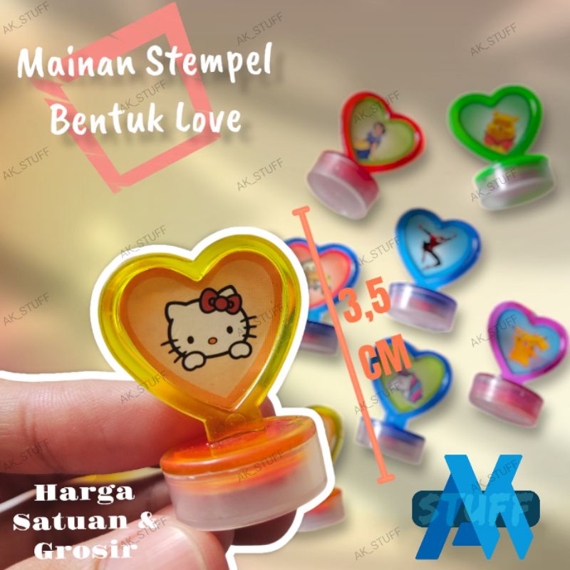 Stempel Kecil Anak Bentuk Love Mainan Karakter Random Satuan Mainan Murah Mainan Titip Warung