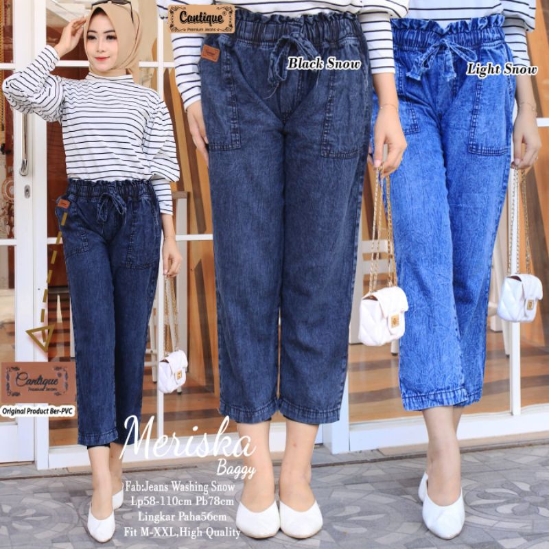 meriska baggy celana jeans wanita by cantique