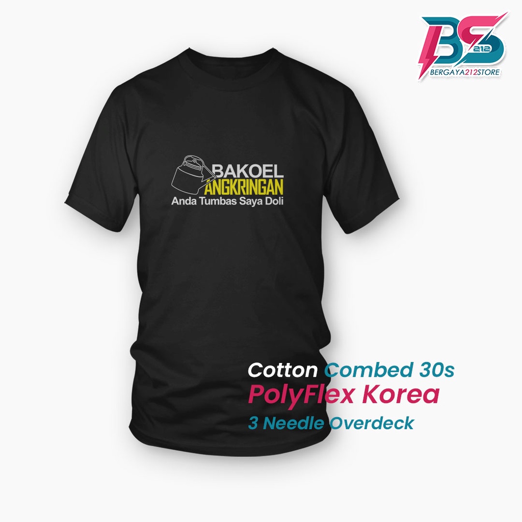 Kaos Distro BAKOEL ANGKRINGAN Cotton Combed Sablon Unisex / Baju Logo Tulisan Kata Angkringan