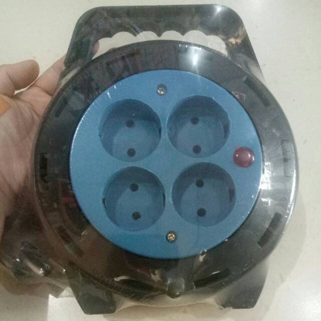 Box kabel 10 Lampu / 15 Lampu 4 lubang stop kontak 4lubang colokan kabel rollan kabel gulungan termi