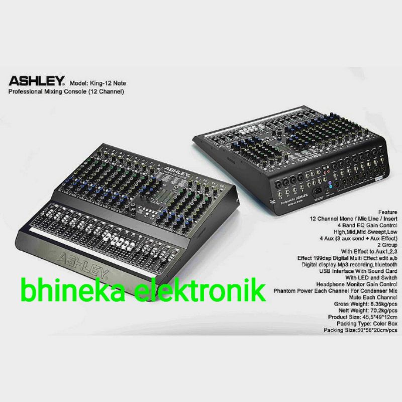 mixer ashley King12 Note / king 12 note original mixer 12 channel usb bluetooth