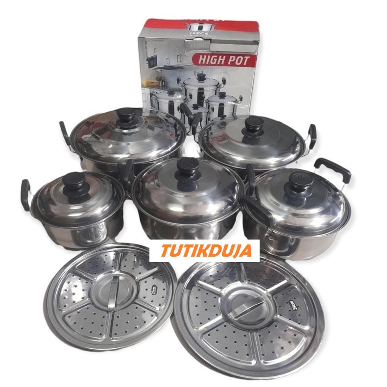 PANCI SET 5 IN 1 PANCI SET HIGH POT SET 5 PANCI 5 TUTUP PLUS 2 STREAMER