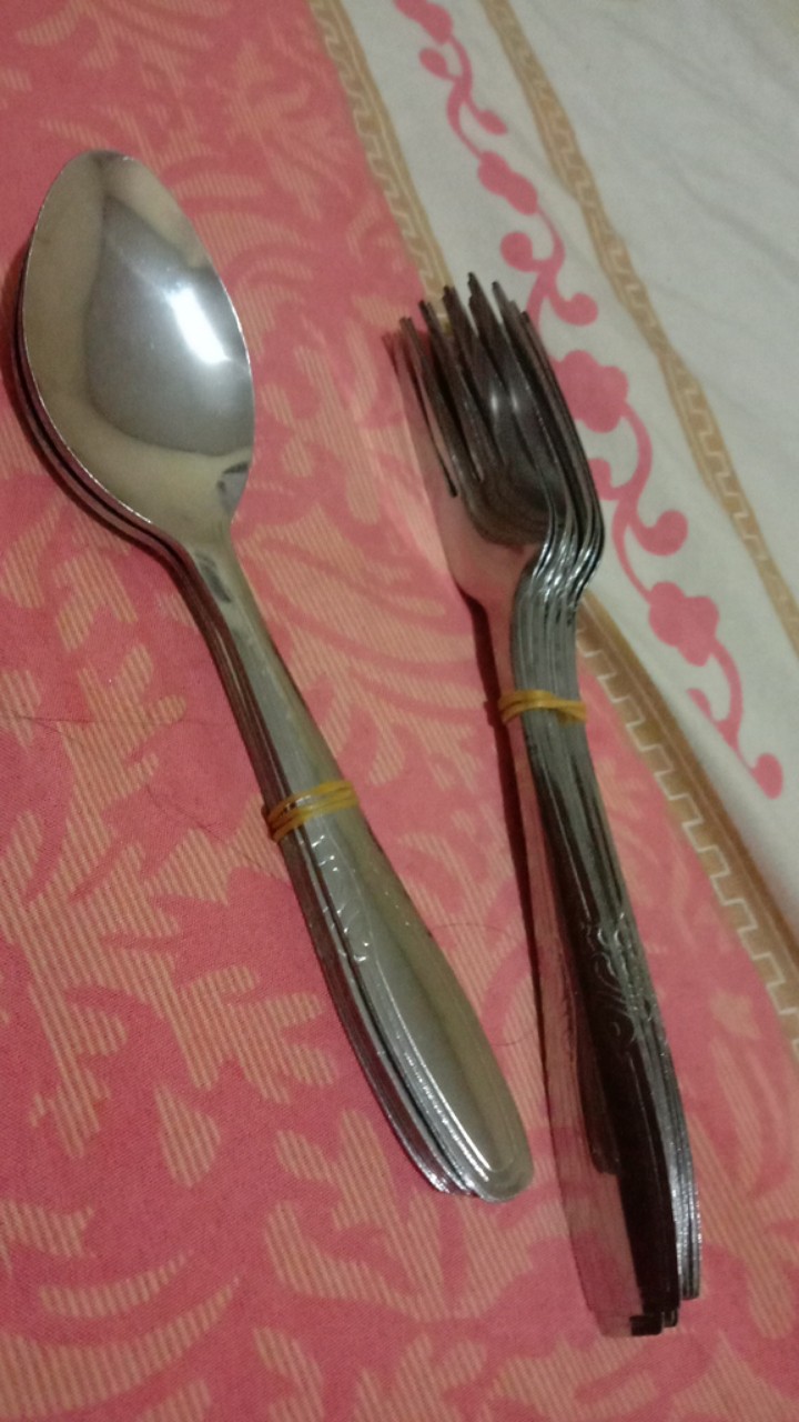 Sendok Garpu Makan Stainless Steel Murah Lusinan Set 12 Pcs Perlusin 12pcs 1 Lusin Kitchen Ware