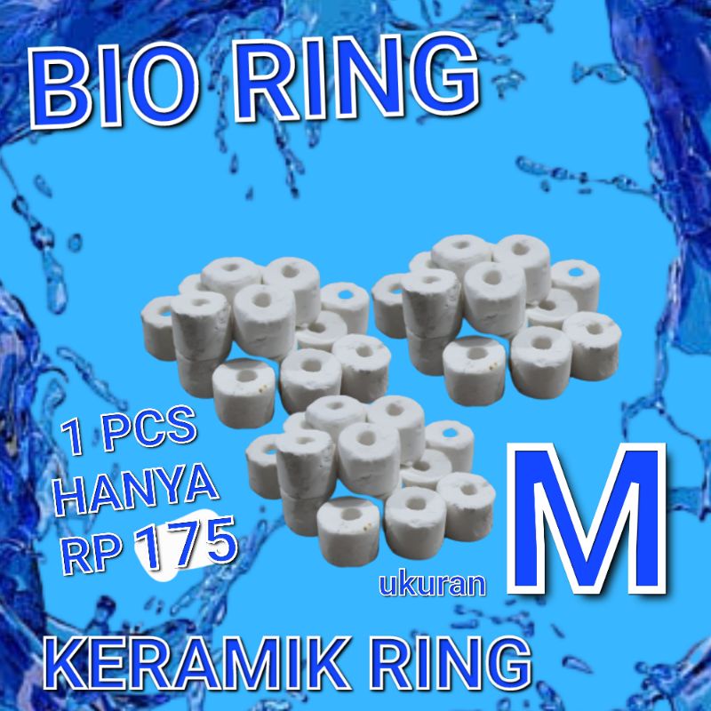 Bio Ring Keramik Ring (Ukuran M) Biologis Media Filter Aquarium Kolam(Harga Satuan)