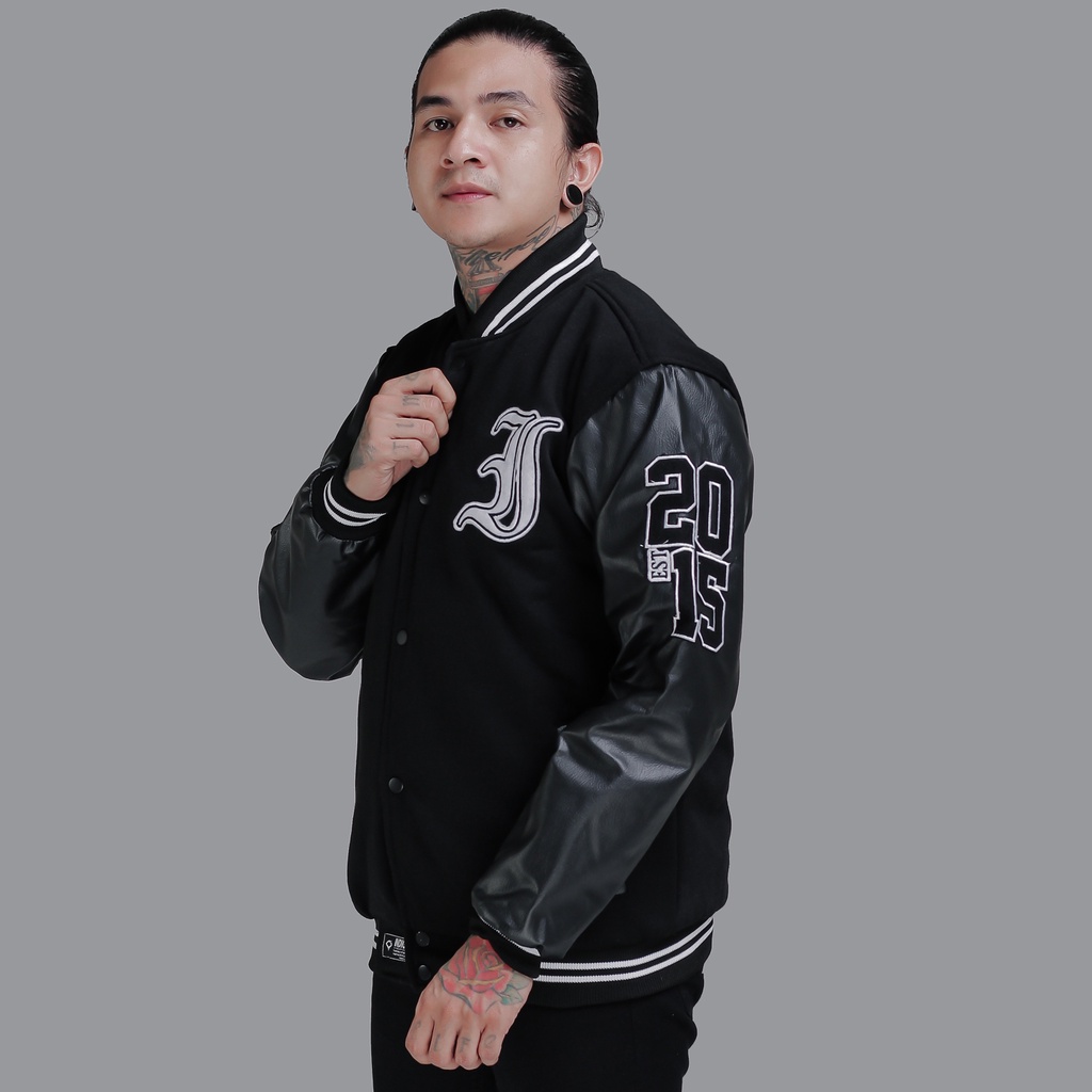 JAKET BASEBALL VARSITY FULL BORDIR BRANDED INDIGO