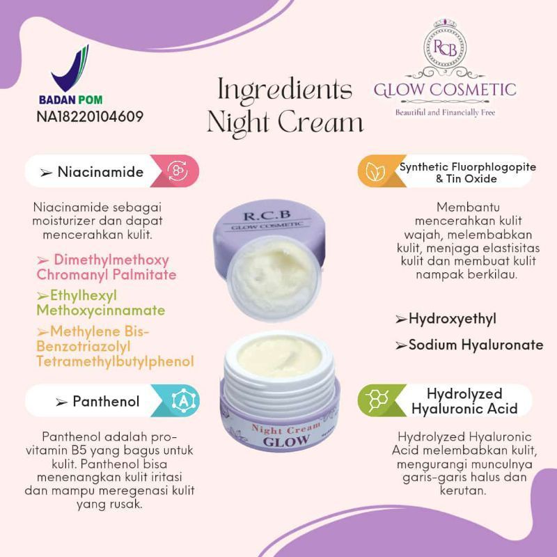 FREE GIFT - original BPOM NIGHT CREAM Rcb glow