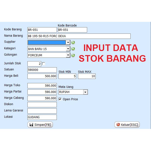 PAKET KASIR BENGKEL SPAREPART DAN SERVIS MOTOR MOBIL