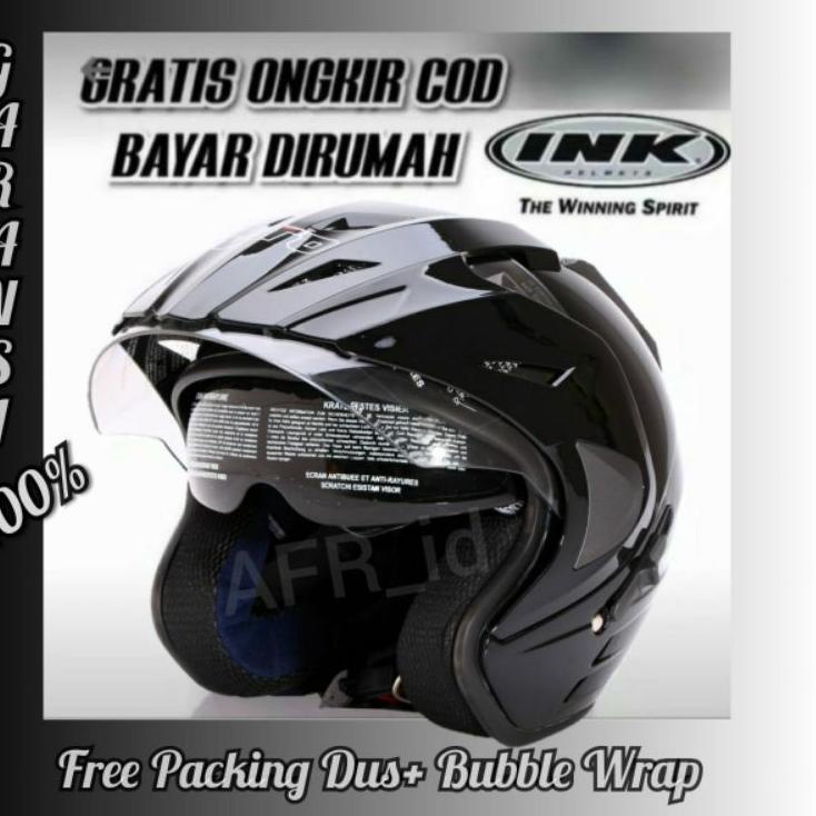 (LANGSUNG ATC..) Helm INK Kw Super Double Dobel Visor Helem Topi 2 kaca Murah Pria Wanita Dewasa SNI