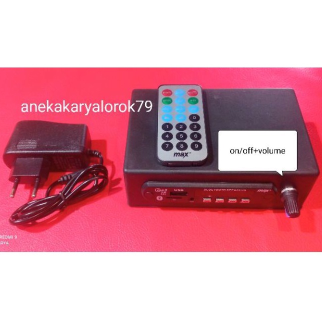 ampli mini 12v..2x30watt...mp3 bluetooth, fm, usb bisa karaoke, bs dgn aki mobil/motor