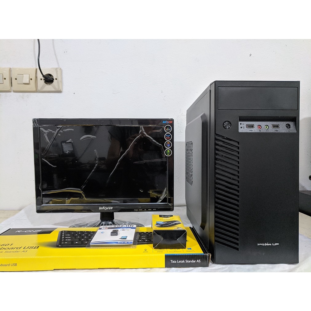 PC RAKITAN CORE 2 DUO RAM 2GB HDD 160GB LED 16 INCHI