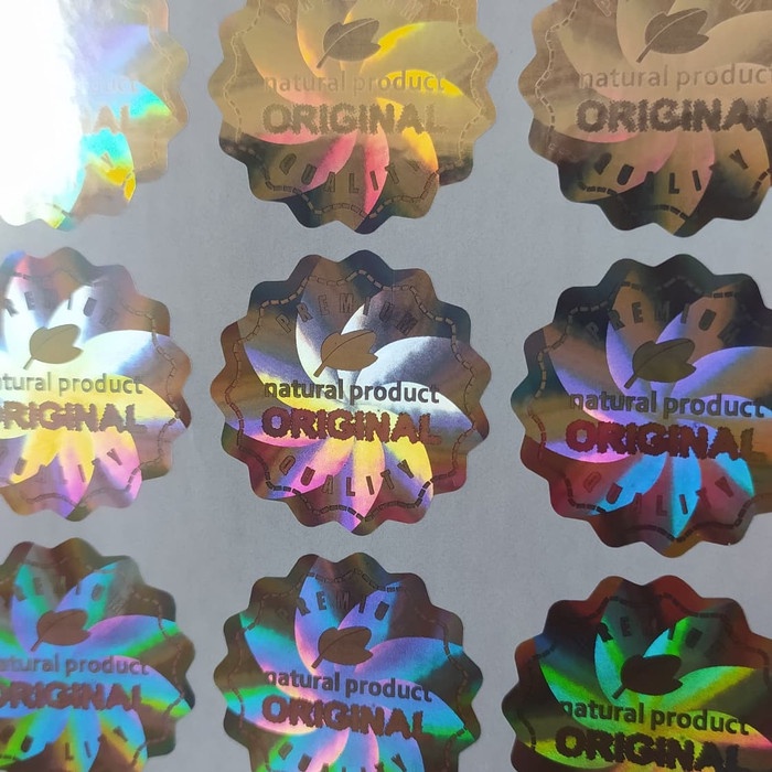 

Stiker hologram Original Natural Produk bunga putar 3cm