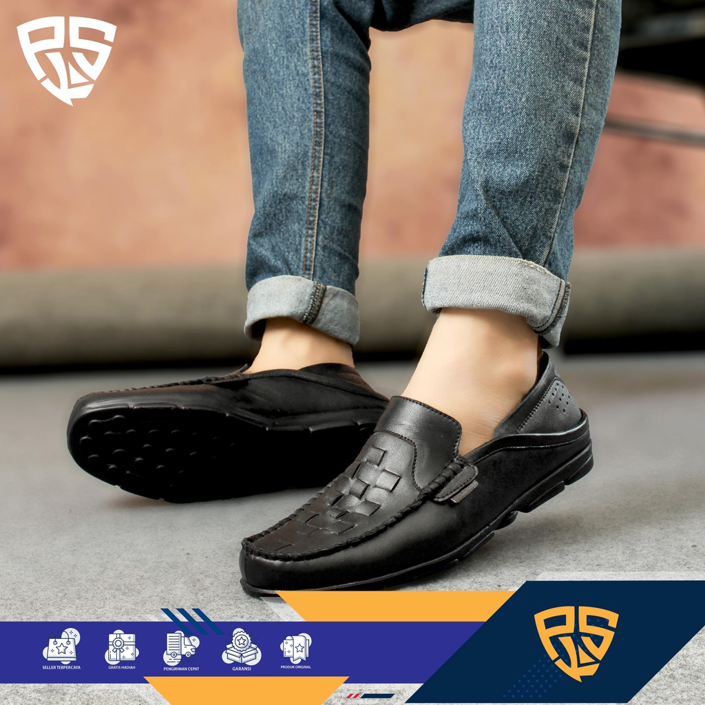 SK x SAMAK - Sepatu Kulit Molo Slip Import USA On Fladeo Original Merek Kelsey Pria Terbaru Formal T