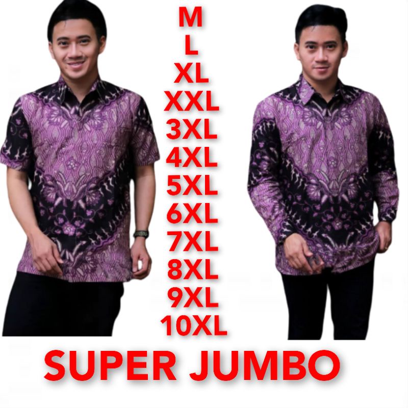 Baju Over size Batik pria Bigg size kemeja batik jumbo