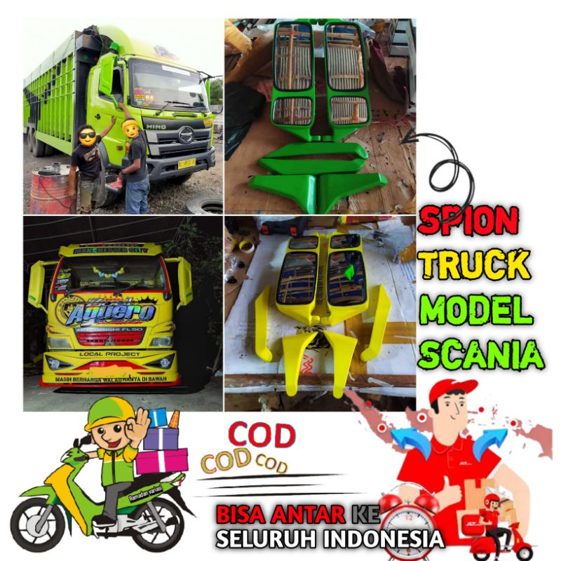 Spion Scania truk murah. bahan coran resin padat dan kuat. cocok untuk semua truk