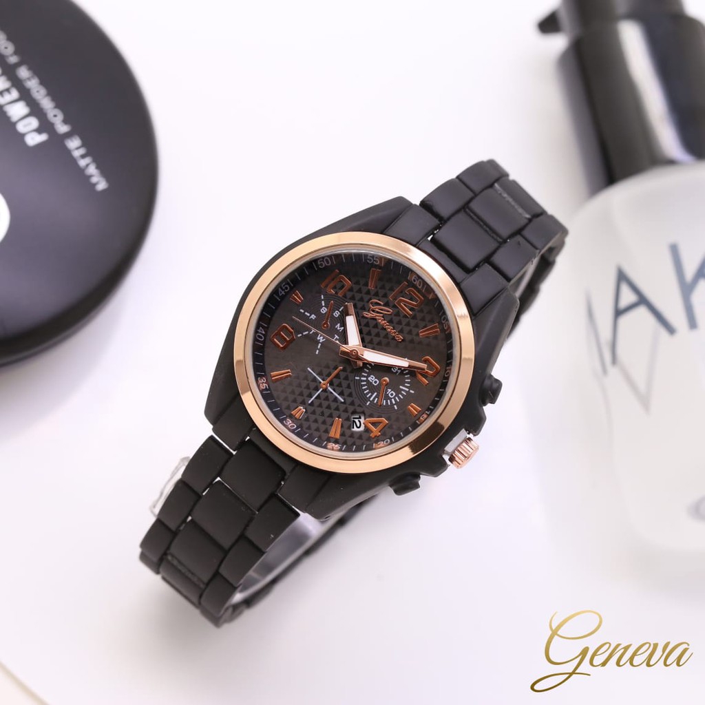 Grosiran Jam Tangan Wanita 32608 TL Analog Strap Rantai Tanggal Aktif Chrono Hiasan Free Baterai (COD)