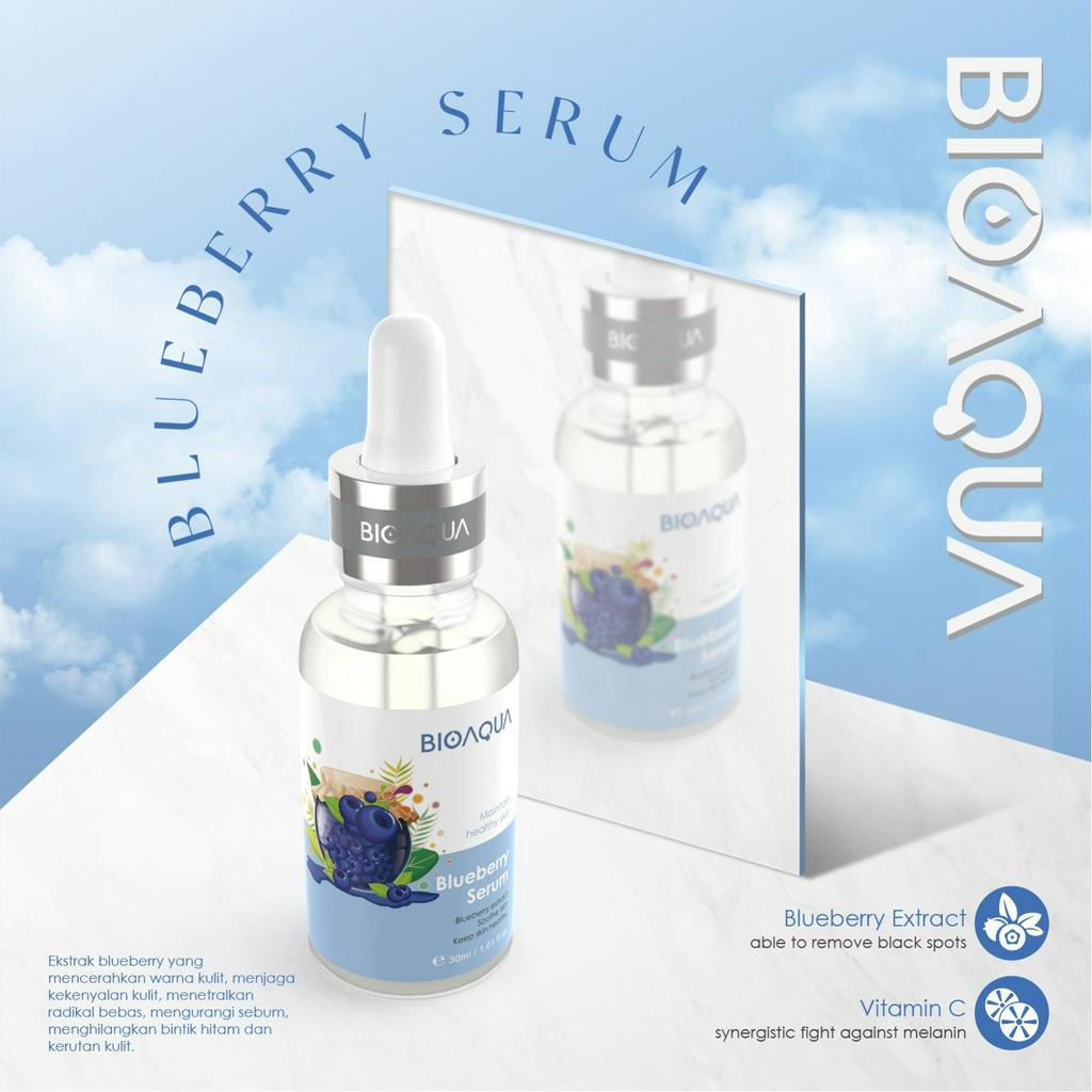 Beauty Jaya - Serum Bioaqua Wonder Blueberry Essence Lightening Mencerahkan Anti Penuaan BPOM