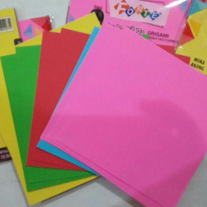 KERTAS ORIGAMI 2 SISI KERTAS LIPAT 12×12 CM 14×14 CM 16×16 CM [ISI 25 LEMBAR]