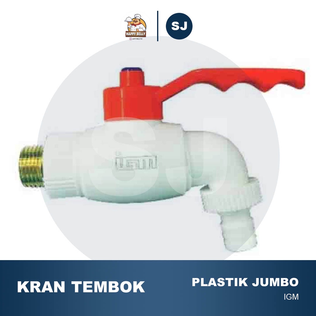 Kran Tembok Plastik Jumbo IGM IK-030 3/4/ Kran Air Tembok