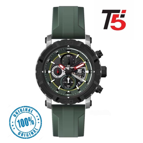 JAM TANGAN PRIA T5 H 3940 T5 H3940 ORIGINAL CHRONOGRAPH STRAP RUBBER TAHAN AIR