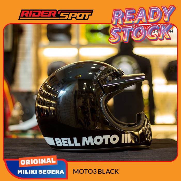 Helm Motor Bell Moto-3 classic Black Full Face Original Helmet