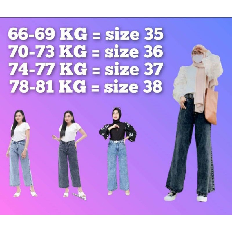 BEST SELLER CELANA KULOT JEANS SNOW HIGHWAIST WANITA PREMIUM