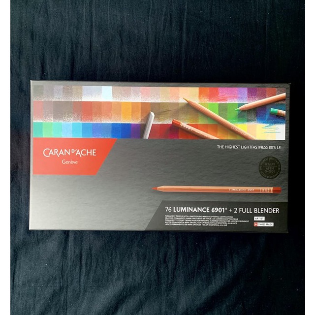 

Caran d’Ache Luminance 6901 Professional Colored Pencil Set of 76 + 2 Blenders Pensil Warna Caran dAche 76
