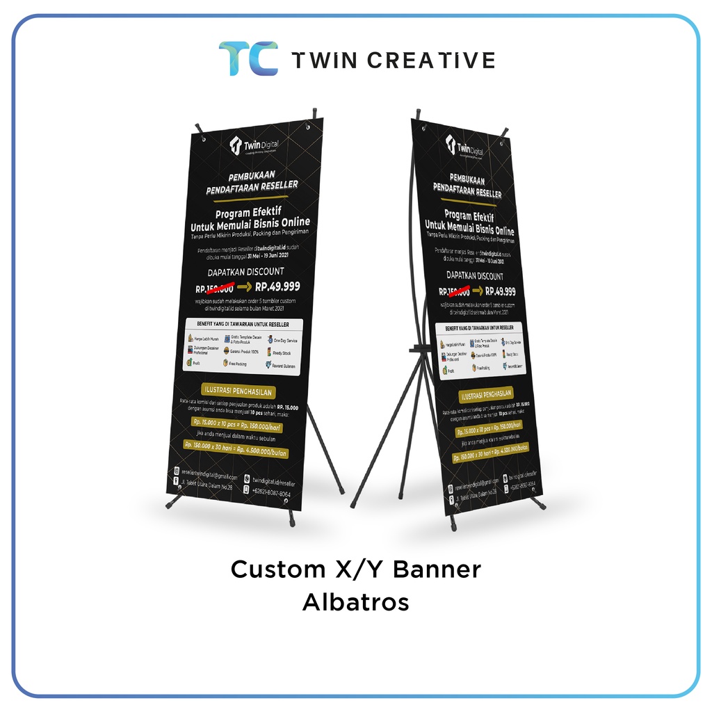 Cetak X Banner/Y Banner Standing Banner Albatros