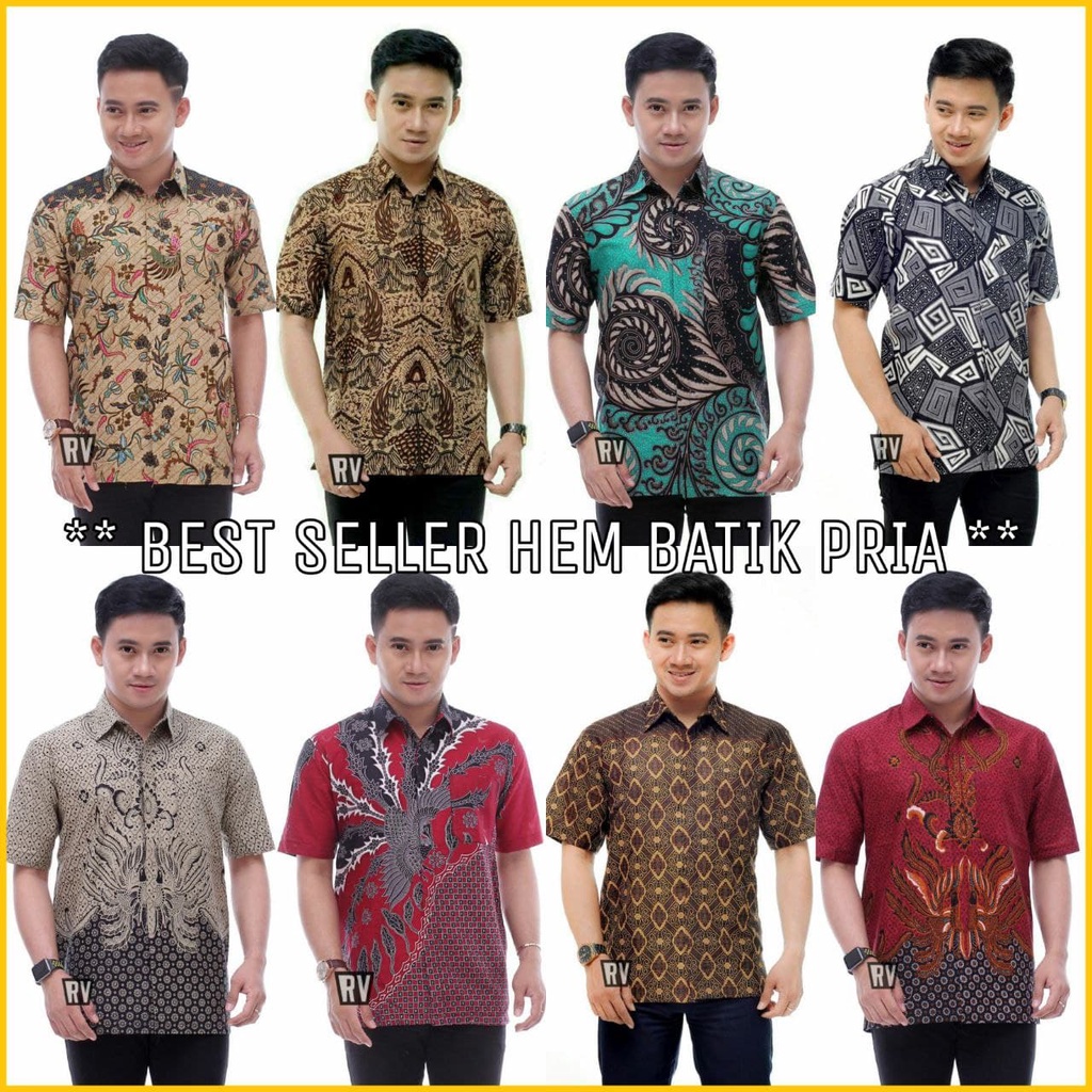 NEW ARRIVAL - DISTRO BATIK PRIA HRB026 - HEM BATIK PENDEK MURAH BIG SALE