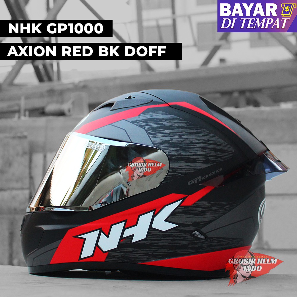 HELM NHK GP1000 AXION RED PAKET GANTENG ORIGINAL MOTIF AXION_FREE TAS HELM NHK GP1000 ORIGINAL XXL