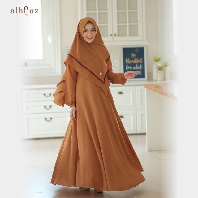 READY Gamis Set Syari Mewah Zhafira by Al Hijaz Full Cerruty Diamond Import Premium + Furing.