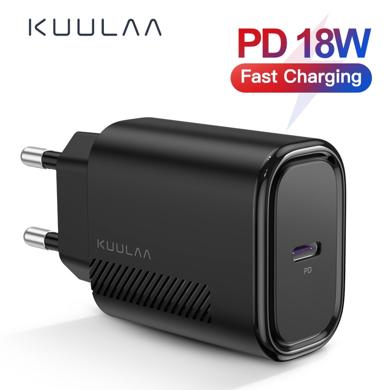 

KUULAA USB Charger 18W PD 3.0 Quick Charge 4.0 Fast Charging USB C Plug Mobile Phone Charger