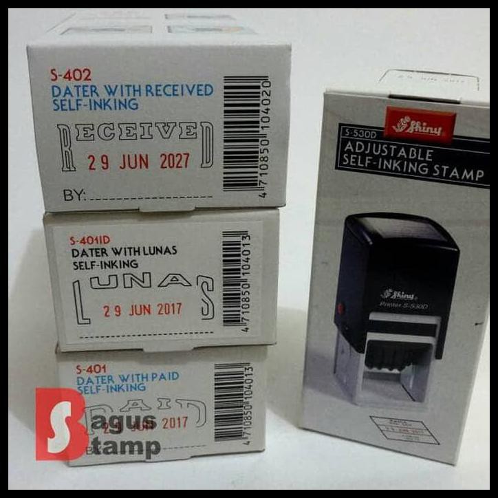 

Kualitas Terbaik Stempel Otomatis Paid, Lunas, Received Shiny S-401, S-401D, S-402