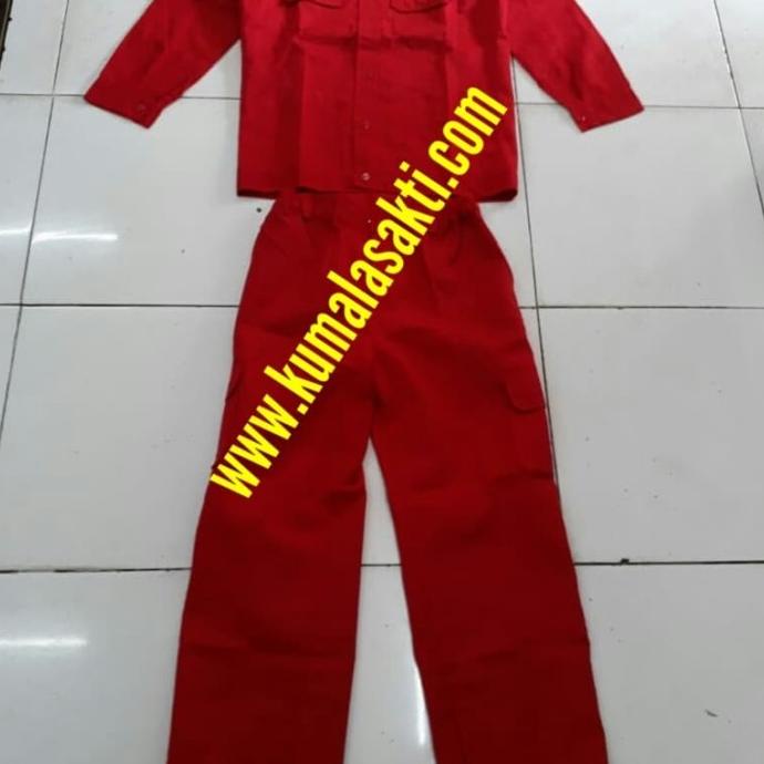 Baju Safety Werpak Stelan Skotlet Merah-Rompi Safety Vest-Traffic Cone