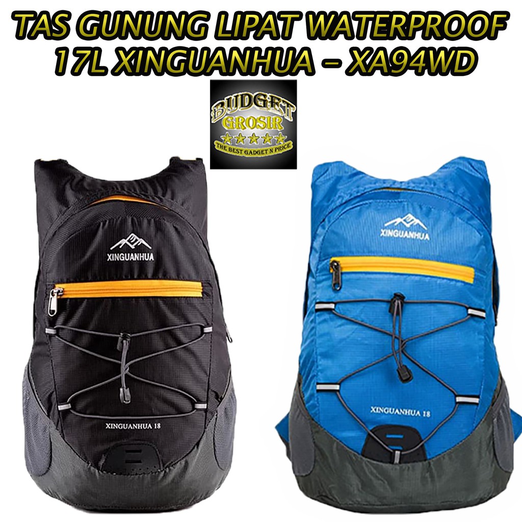 Tas Gunung Lipat Waterproof 17L - XA94WD - Black--Xinguanhua