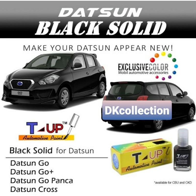 T-Up cat oles datsun black solid contoh cat hitam datsun go panca cross sample cat mobil datsun go