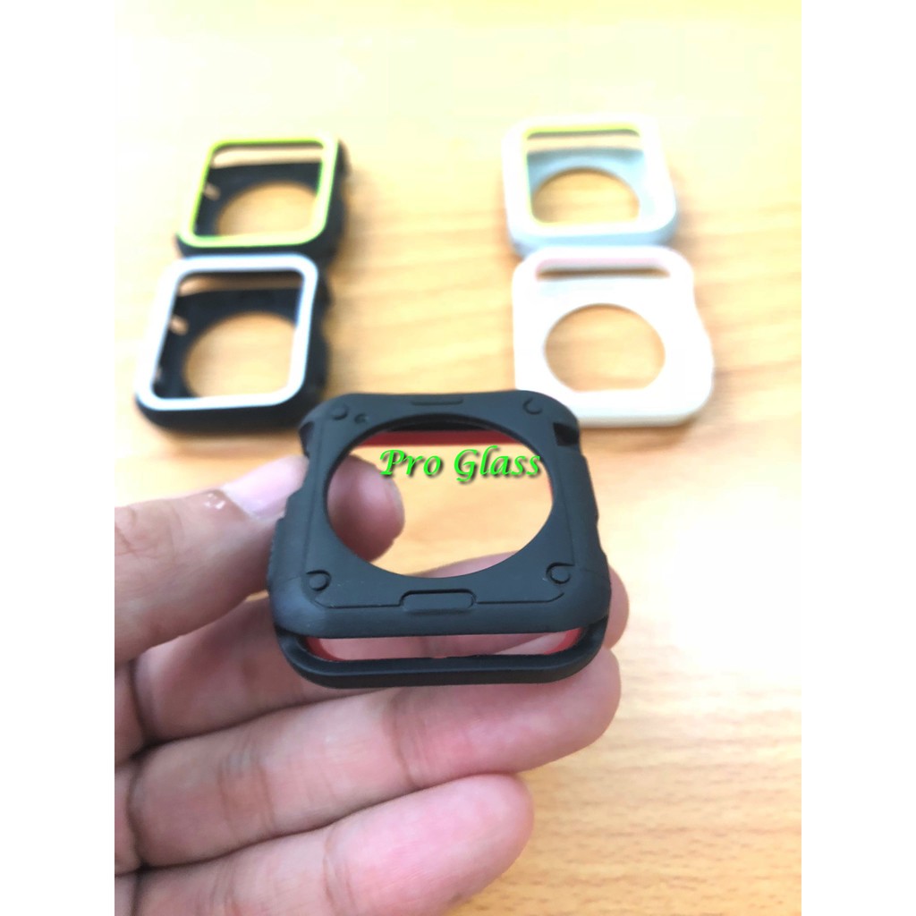 B202 Apple Watch 38mm 42mm Premium Rubber Silicone Case Bumper for Series 1/2/3/4/5/6/SE