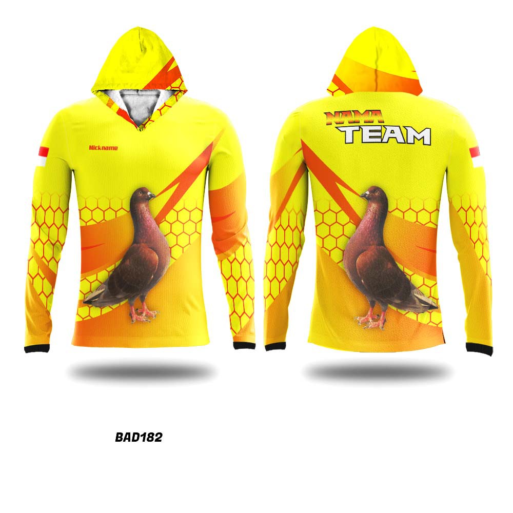 Kaos Baju Jersey Burung Lovebird Merpati Dara Balap Kontes Kicau Mania Kacer Hoodie BAD182 Custom