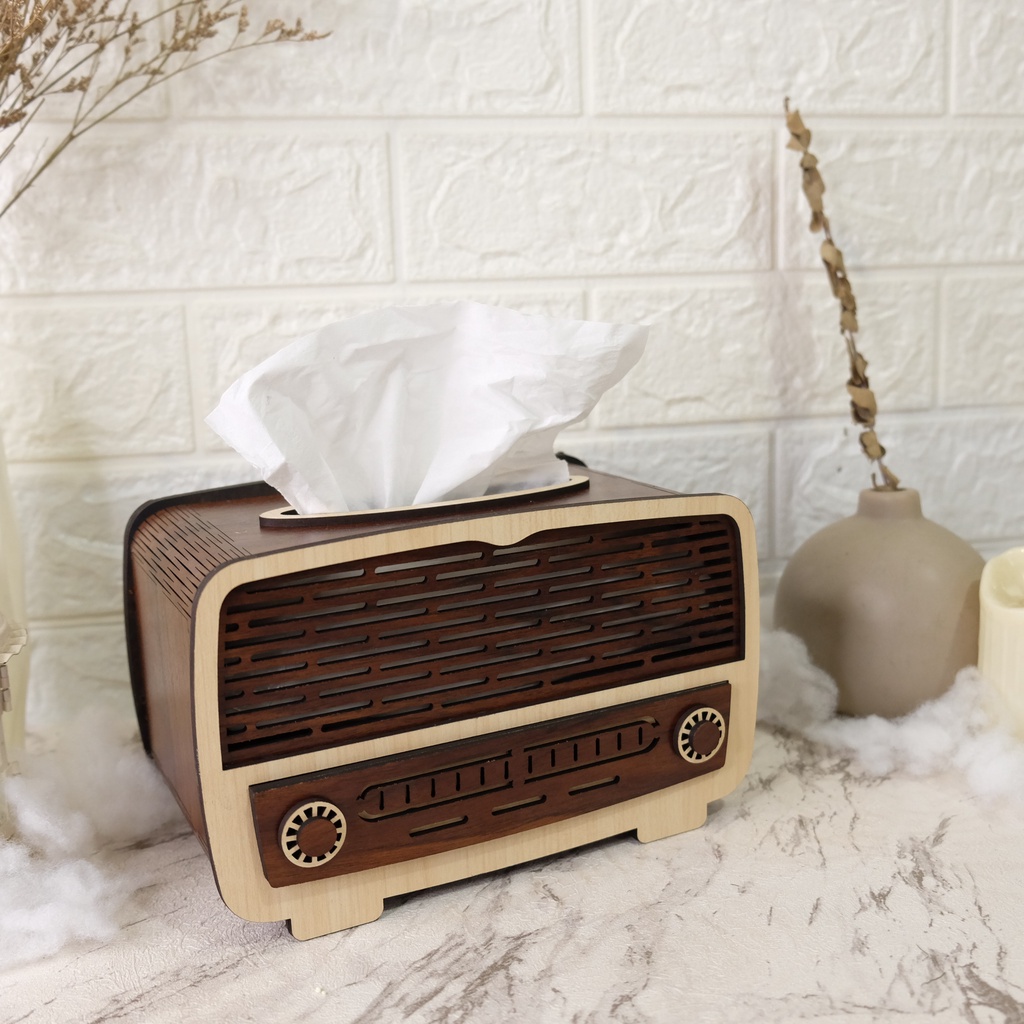 Box Tissue Radio Vintage by Lasercreative