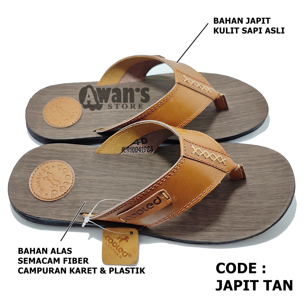 Sandal Jepit Pria Kulit Sapi Terbaik Original Cooled