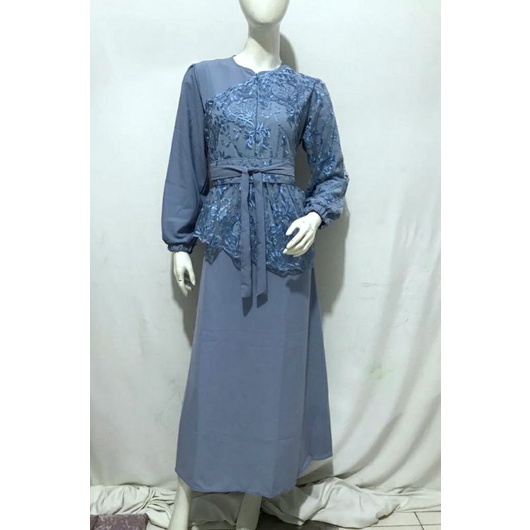 ]New[ Saukia Dress Brukat Mewah Remaja Dewasa Wanita / Gamis Fashion Seragam Pakaian Pesta Kondangan Jumbo Termurah