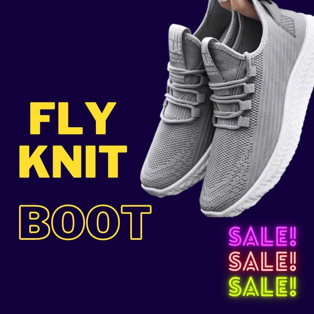 TERBARU FLY KNIT BOOT!!! Sport Shoes Pria Sepatu Running Olahraga