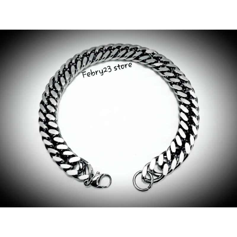 Gelang Tangan Rantai Titanium Putih