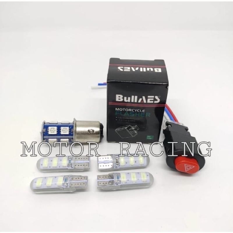 PAKET LAMPU 4 ITEM LAMPU SEN + LAMPU STOP + FLASHER SEN + SAKRAL CR7 ( BIRU, MERAH, KUNING, HIJAU )