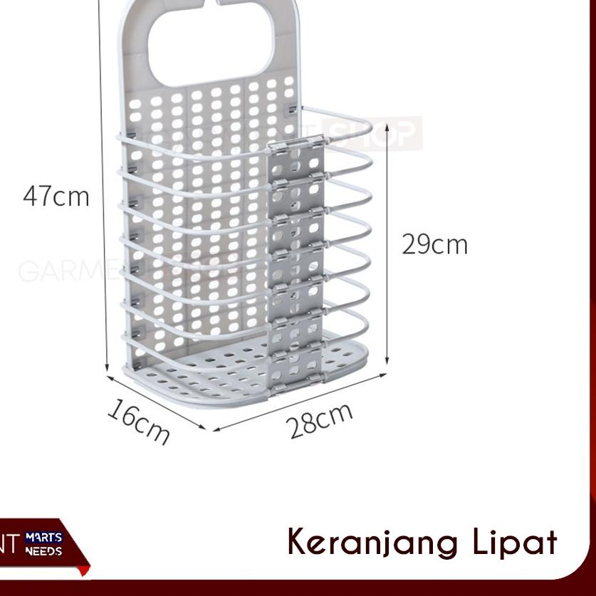 ◌ Keranjang Baju Laundry Lipat Pakaian Kotor Gantung Mesin Cuci Praktis Milenial ←