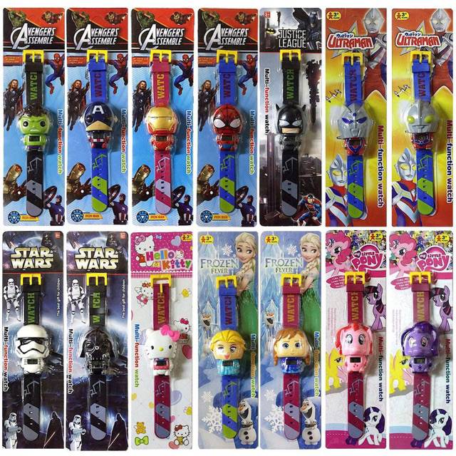 Cod Bayar Ditempat Jam Tangan Anak-Anak Character Multifunction Rubber Digital