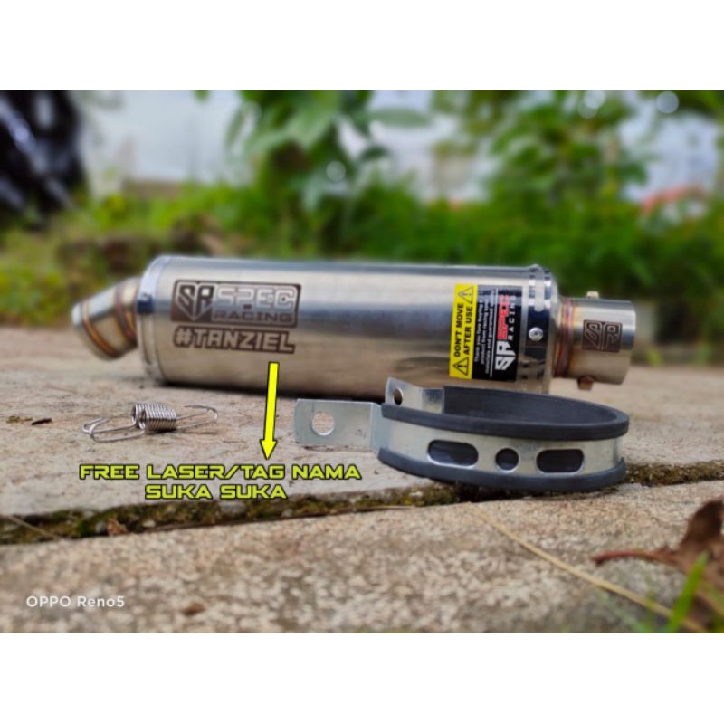 silincer knalpot racing original SPEC RACING V3 LONG trioval FREE LASER/TAG NAMA SUKA SUKA, silincer racing-6