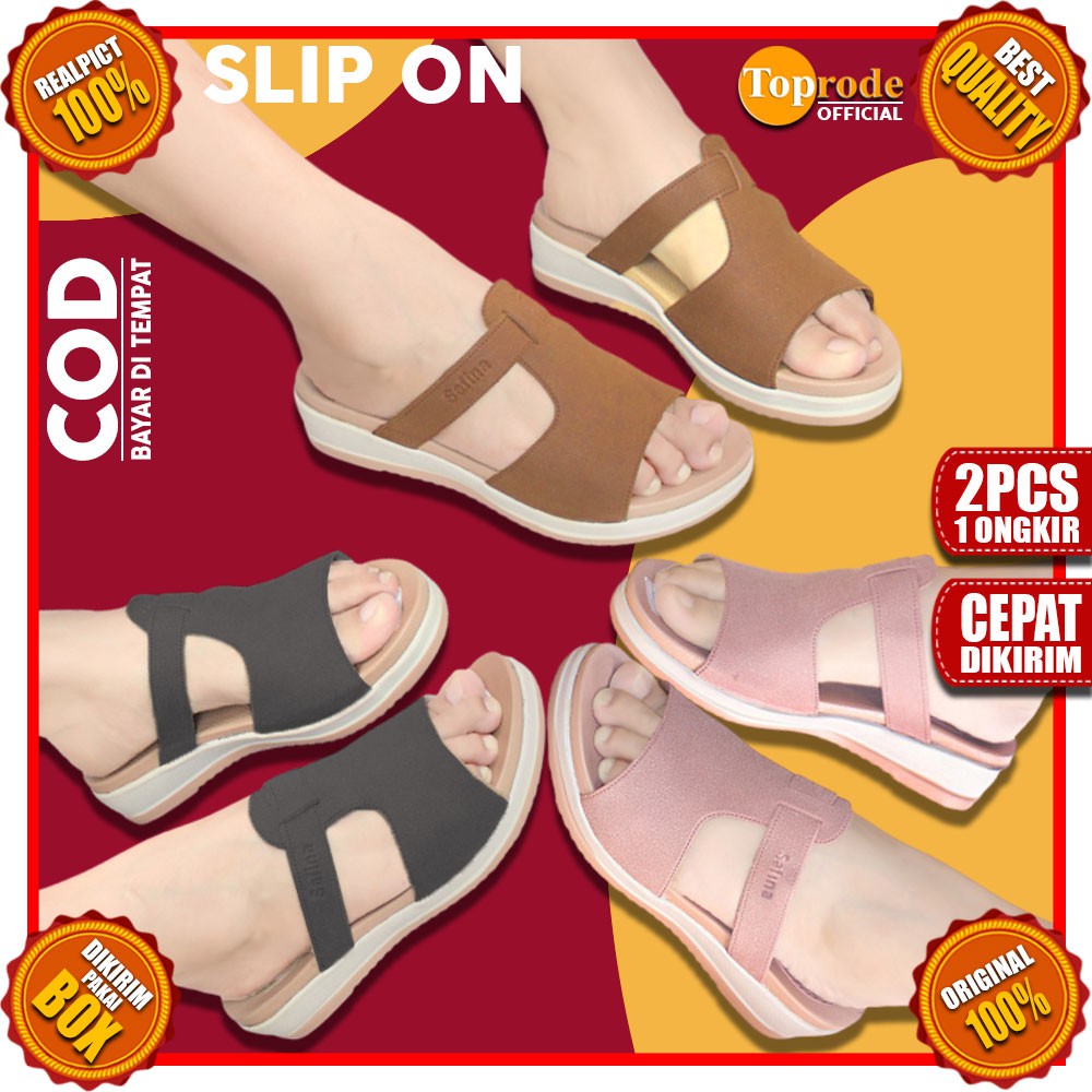 SANDAL WEDGES KEKINIAN CASUAL TALI TERBARU TINGGI SELOP SLOP MURAH SLIP SELIP CEWEK KARET WANITA TS02