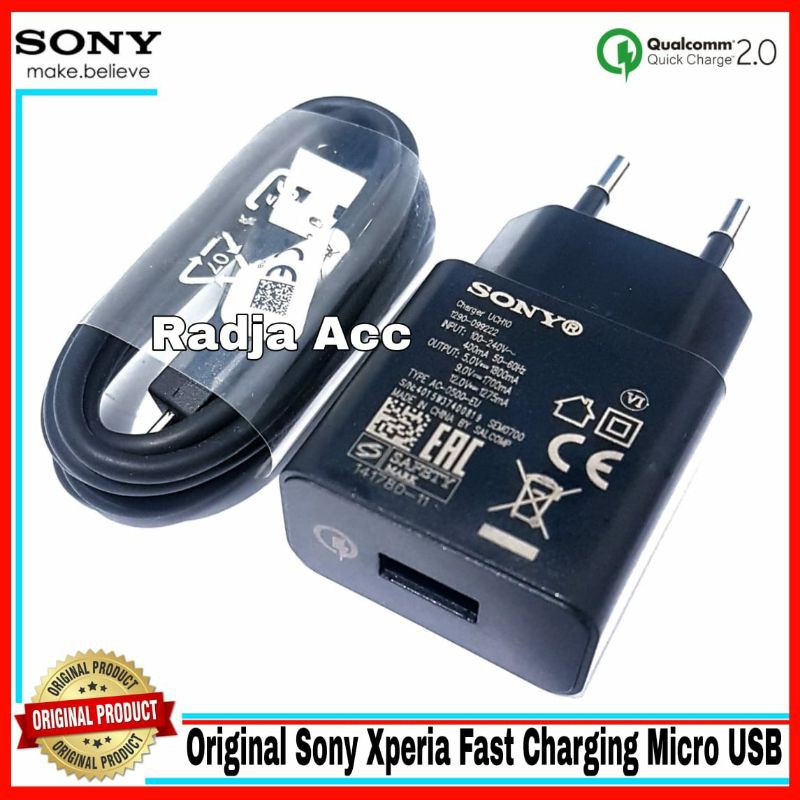 Charger Casan Sony Xperia Original 100% Fast Charging Micro USB UCH 10