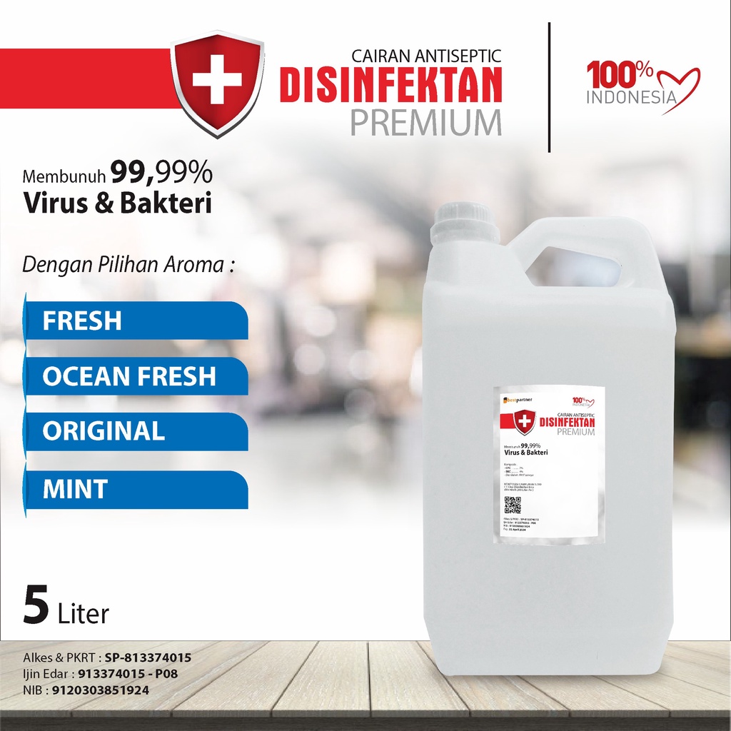 Disinfektan Premium Varian Aroma Segar 5 liter / Cairan Disinfektan 5 liter ( Jerigen )